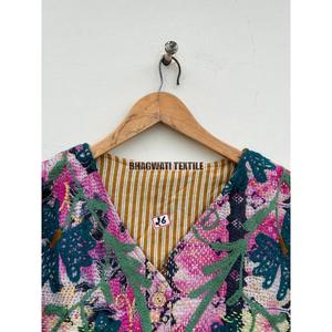 Femme Beach Wear Robe Courte Matelassée Hiver Kantha Jacket Suzani Broderie Vintage Kantha Jacket Suzani Short Jacket Raw Edge - Product Image 3