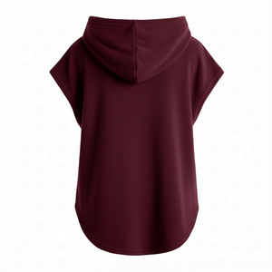 Sweats à capuche pour femmes, ourlet rond élégant, impression personnalisée, couleurs, logo personnalisé, taille, coton de haute qualité, prix de gros, sweats à capuche sans manches - Product Image 4