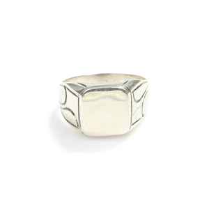 Anillo de hombre con sello cuadrado de plata de ley 925, pulido y liso |   Joyería Turca Personalizable - Product Image 4