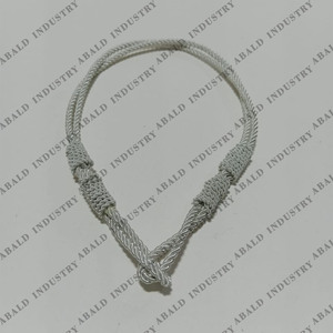Cordon de chapeau fait main de qualité supérieure, fil de bullion blanc, cordon de chapeau, accessoires uniformes, fabriqué au Pakistan - Product Image 3