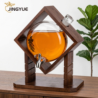 Luxe houten glazen whiskydispenser met kraan, creatief bar-display cadeau voor whiskyliefhebbers, dranken dispenser