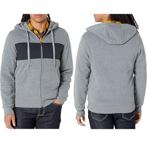 Sudadera con capucha de manga larga directa de fábrica para hombre, forro polar con cremallera completa y estampado, venta al por mayor, ropa de calle en blanco, estilo urbano para hombre - Product Image 6