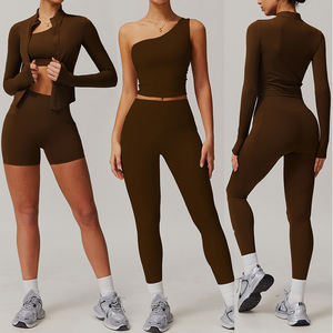 Conjunto de pantalones cortos de sujetador de Yoga sin costuras 2025, conjunto de pantalones cortos de gimnasio de secado rápido de cintura alta para mujer, ropa de Yoga y Fitness al por mayor - Product Image 4