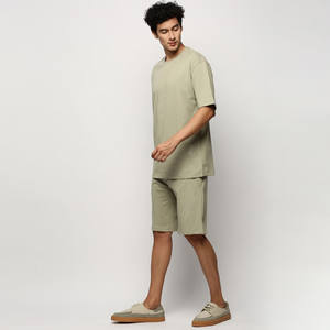 Ensemble 2 pièces t-shirt et short en coton respirant de haute qualité pour hommes, tenue de jogging streetwear avec logo personnalisé pour l'été - Product Image 5