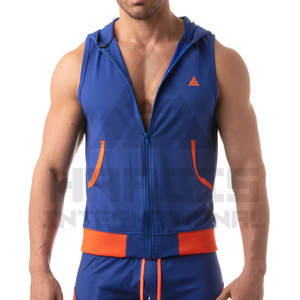 Haute qualité gilets hauts sans manches Gym hommes entraînement à capuche Fitness vêtements de sport gilet sans manches sweats à capuche - Product Image 5