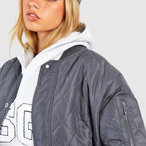 Wholesale Stylish Men's Bomber Jackets Winter Front Logo Waterproof Quick Dry High Street Outdoor Wear <b>Covered</b> <b>Button</b> - Product Image 4