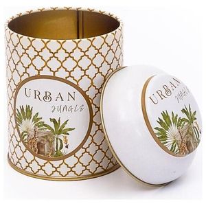 Lata de Metal Redonda de 0.6L con Tapa de Cúpula Ø 90x110mm Diseño de Selva Tropical-Lush Paradise Nature Wildlife para Accesorios de Café Té - Product Image 2