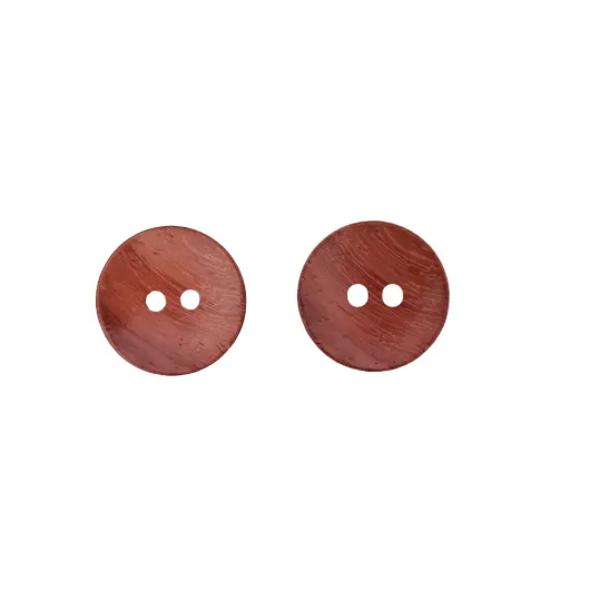 High Quality Wooden Round Red Two Hole Button Garments Designed