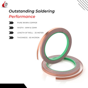 Cinta de lámina de cobre de alta calidad con adhesivo conductor fuerte de 6mm de ancho y 25 metros de longitud para usos de bricolaje - Product Image 3