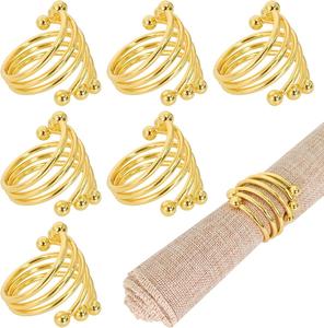 Servilletero de Metal con Diseño de Hoja, Diseño Hecho a Mano para Decoración de Mesa de Boda, Anillo de Servilleta de Metal Pulido Brillante. - Product Image 3