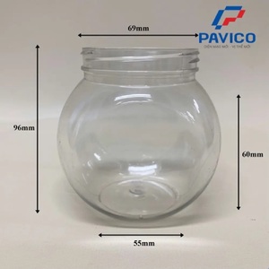 โหลพลาสติกใส่อาหารสำหรับสัตว์เลี้ยงแบบใสพร้อมฝาปิดสีทองภาชนะใส่อาหารรูปทรงลูกบอลออกแบบได้ตามที่ต้องการจากโรงงานเวียดนาม - Product Image 5