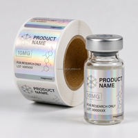 Étiquettes personnalisées pour flacons de peptides de laboratoire 3ml 5ml 10ml, autocollants PET imperméables pour petites bouteilles en verre