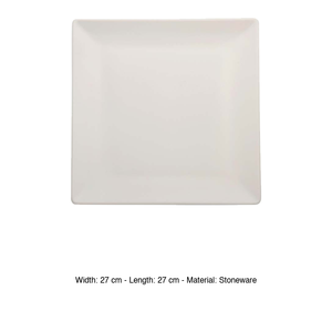 Assiette carrée en grès blanc M1934 Boston 27 x 27 cm pour la restauration, les hôtels et la vente en gros - Product Image 3