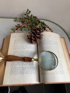 Loupe de table en laiton et bois - Product Image 6