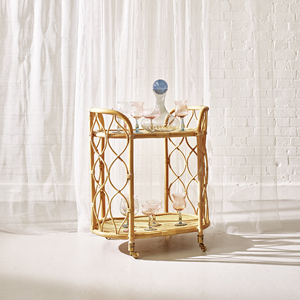 Carrito artesanal de mimbre natural para bebidas, carrito para servir bebidas, para hoteles y restaurantes - Product Image 2