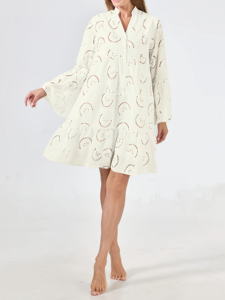 Meilleures Robes d'été décontractées pour femmes, style français, brodées, coupe trompette, haute qualité, collection 2025 - Product Image 5