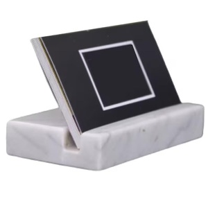 Porte-cartes en marbre blanc à des fins professionnelles avec couleur et tailles personnalisées pour les bureaux avec les tailles de 12.7x7.6x2 cm - Product Image 1