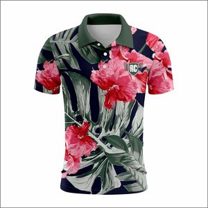 Camisas al aire libre de verano con estampado de sublimación de flores, ropa de hombre de manga corta elástica, polos - Product Image 2