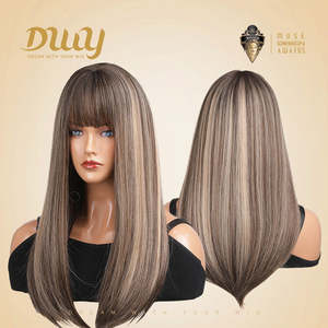 Peluca Larga y Lisa DWY MiraScalp Delia en Marrón Frío con Reflejos Rubios y Encaje Transparente Disponible en EE. UU. - Product Image 3