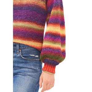 Cardigan a Righe Rosso da Donna Vince Camuto con Scollo a V e Maniche Lunghe, Traspirante, Casual, per Autunno Inverno, Logo Frontale, Taglia Media - Product Image 3