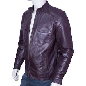 Manteau d'hiver en cuir de haute qualité Veste en cuir vintage pour homme Moto Racer Cuir de vache véritable - Product Image 2