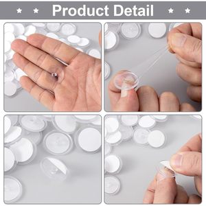 20 Pack piccoli ganci in metallo autoadesivi rimovibili appendiabiti trasparenti dischi da soffitto con autoadesivo da appendere - Product Image 5