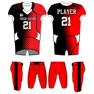 Uniforme de football américain de qualité supérieure respirant à manches courtes avec nom et numéro personnalisés Style sublimé grande taille - Product Image 6