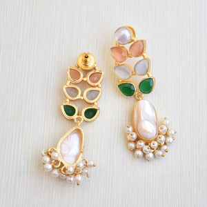 Pendientes Colgantes de Latón de Moda, Exportación de Perlas, Cristal Curativo Genuino, Acabado de Latón Antiguo, Sin Níquel, Duraderos, Perfectos para Venta al por Mayor - Product Image 5