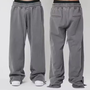 Pantalones Deportivos Personalizados de Estilo Urbano para Hombre, Corte Holgado, Vintage, Tejido Grueso, Cintura Alta, Pierna Ancha, de Alta Calidad - Product Image 2