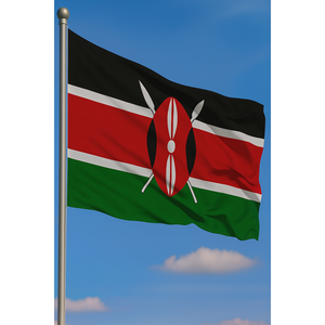 Bandera Personalizada de Kenia para Exteriores, Impresa Digitalmente en Aluminio, para Exhibición en Automóviles, Seguros y Educación - Disponible en Poliéster de Seda - Product Image 3