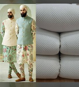 Telas de Georgette Sherwani de viscosa pura con bordado modal para bodas indias y pakistaníes y ropa de fiesta - Product Image 2