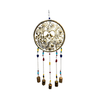 Carillon éolien en fer et laiton fabriqué à la main avec des perles colorées-Design moderne écologique pour Diwali Home & Garden Decor