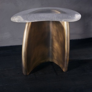 Table d'appoint ronde en métal au design exclusif, table basse de qualité antique, taille personnalisée, en aluminium et laiton - Product Image 3