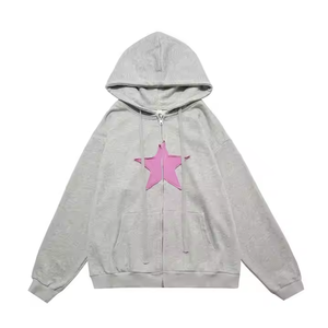 Vente en gros de sweats à capuche zippés unis, coupe classique, 500 Distress, avec broderies, patchs et logos, séchage rapide, respirant, 100% - Product Image 4