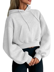 Sudadera Informal Sencilla y Cómoda para Mujer, Sudadera con Capucha Corta de Algodón, Nueva Moda - Product Image 3