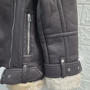 แจ็กเก็ตหนังสำหรับผู้หญิงเสื้อแจ็กเก็ตหนังสำหรับฤดูหนาวระบายอากาศได้ดีมีซิปปิด - Product Image 4