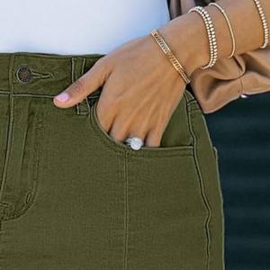 Falda vaquera de mujer de material duradero disponible en logotipo personalizado de tarifa al por mayor/Falda vaquera antiarrugas de colores con calidad superior - Product Image 3