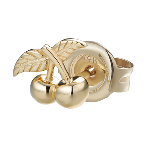 Boucles d'oreilles clous Giometal de luxe en <span class=keywords><strong>or</strong></span> massif 14 carats, motif cerise, haute qualité, pour <span class=keywords><strong>cartilage</strong></span>, bijoux fins, vente en gros directe usine - Product Image 2
