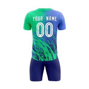 Kit de maillot de football entièrement personnalisé, impression par sublimation, tissu à séchage rapide OEM, vêtements de l'équipe pour jeunes adultes, fournisseur de gros - Product Image 3