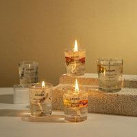 Kreative Glasdose Aromatherapie-Kerze Getrocknete Blumen Gelwachs für Schlafzimmer Partys Geburtstage Valentinstag