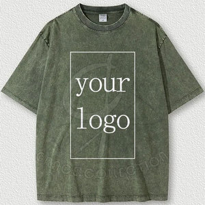 2025 Top Trend Acid Washed Cotton T-<b>Shirt</b> for <b>Men</b> Customizable Peking Style Double Breasted Closure Breathable Design Made - Product Image 3