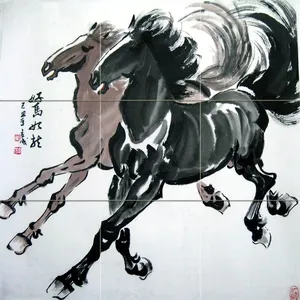 ศิลปะเซรามิก backsplash ม้าอาบน้ำกระเบื้อง #437ประเภทศิลปะผนัง - Product Image 1