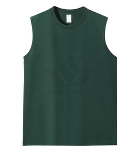 Camiseta sin mangas para hombre, color borgoña, cuello redondo, color sólido, informal, corte regular, estilo músculo. - Product Image 6