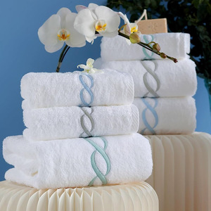 Nouveau modèle de lot de serviettes en coton de haute qualité bon marché pour textile de maison serviette de bain brodée personnalisée en vente en gros - Product Image 3