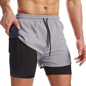 Pantalones cortos para correr 2 en 1 para hombre, pantalones cortos atléticos para gimnasio de 7 ", pantalones cortos de entrenamiento ligeros de secado rápido - Product Image 3