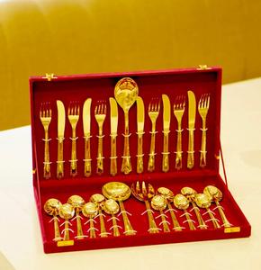 ชุดช้อนส้อมทองเหลืองคุณภาพสูงในราคาที่เหมาะสมช้อนส้อมมีดสีทอง - Product Image 4