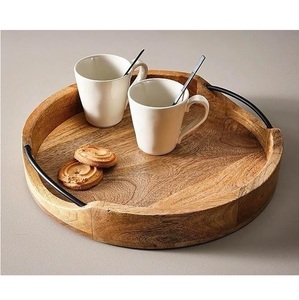 Modern Design High Quality Wooden Rectangle Tray Durable Metal Handle Art Theme Tabletop <b>Vase</b> Function for Home Hotel Decor Low - Product Image 3
