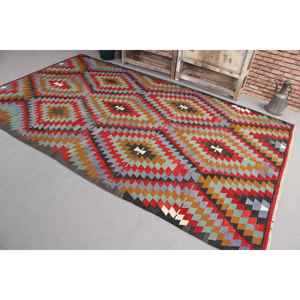 Vintage 0.5x9.8 ft Rug, Turkish <b>Runner</b> Rug, <b>Red</b> Bordered Rug - Product Image 2