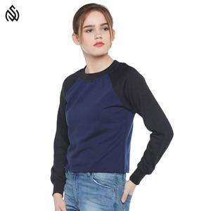 Ropa de calle más vendida, sudadera transpirable para mujer, sudaderas sólidas ligeras, cuello redondo, mangas completas, ropa informal, servicio OEM - Product Image 3