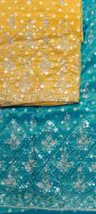 Costumes de créateurs modernes non cousus brodés à la main indiens pour femmes élégantes fêtes de style traditionnel soleil - Product Image 2